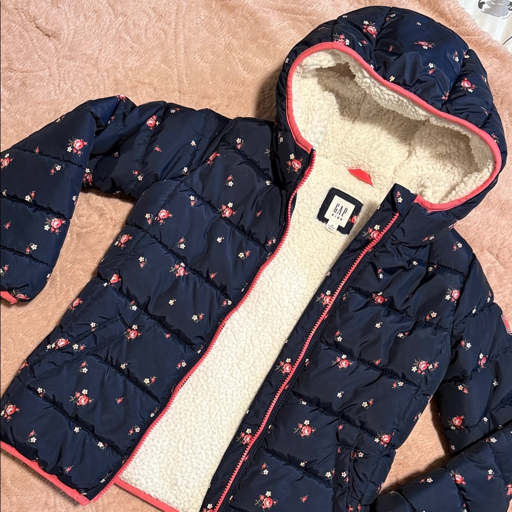 GAP Navy Floral Hooded Jacket